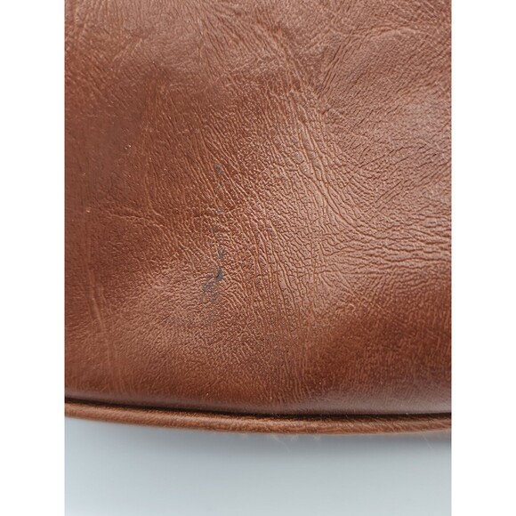 John Romaine Vinyl Brown Purse With Strap Multiple Pockets - Picture 10 of 12